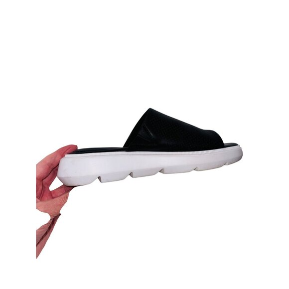 Vaneli Colver Perforated Black Leather Comfort Cushioned Slide Sandals Size 8M - Picture 8 of 11